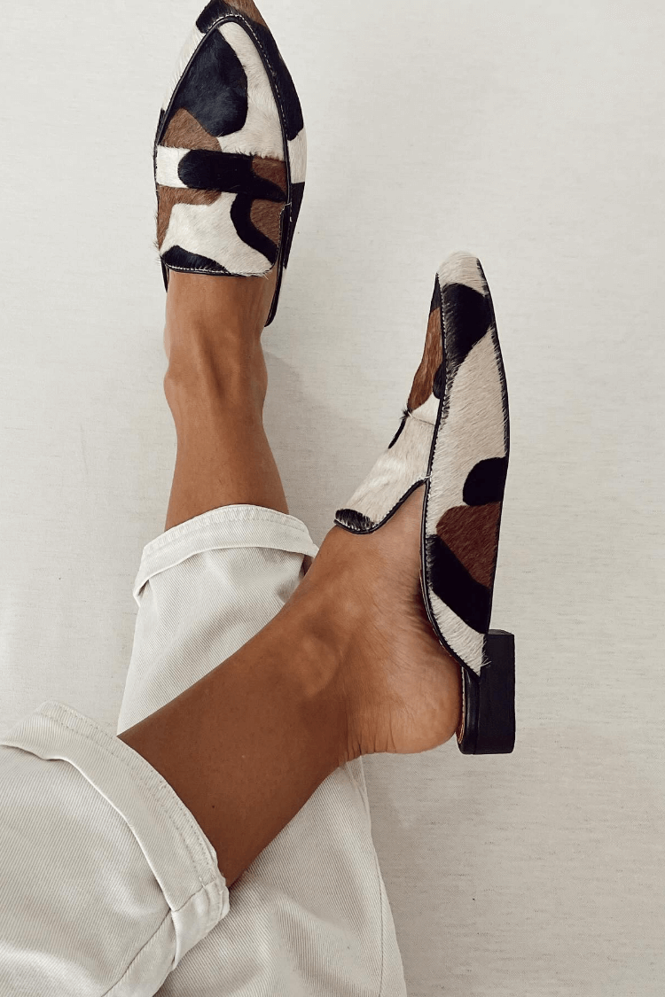BELMOTE MOCASSINS WITH ABSTRACT PATTERN