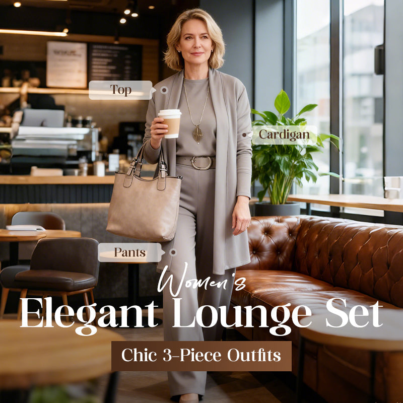 Elegant 3-Piece Set - Long Cardigan, Top, and Trousers