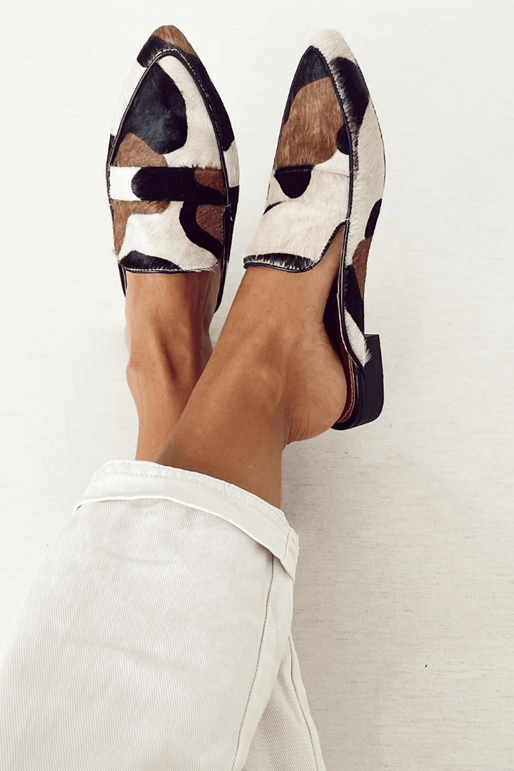 BELMOTE MOCASSINS WITH ABSTRACT PATTERN