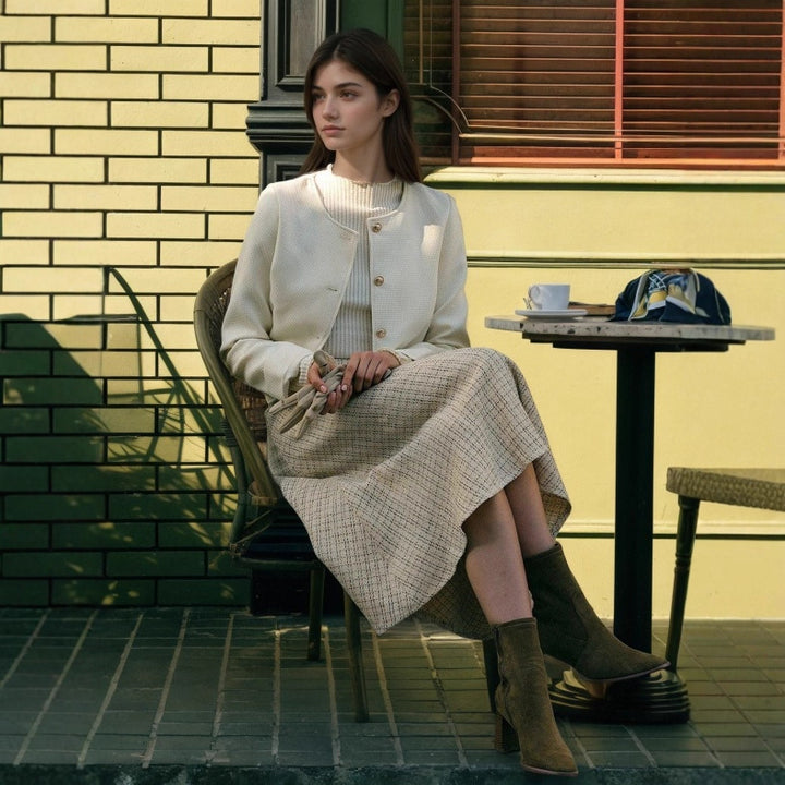 The Toorak Button-Front Midi Skirt
