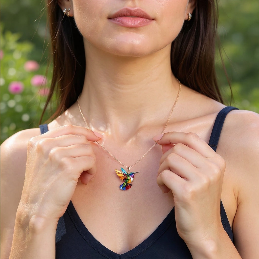 Nahla - Hummingbird Necklace and Earrings