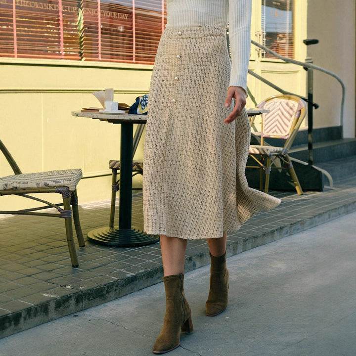 The Toorak Button-Front Midi Skirt