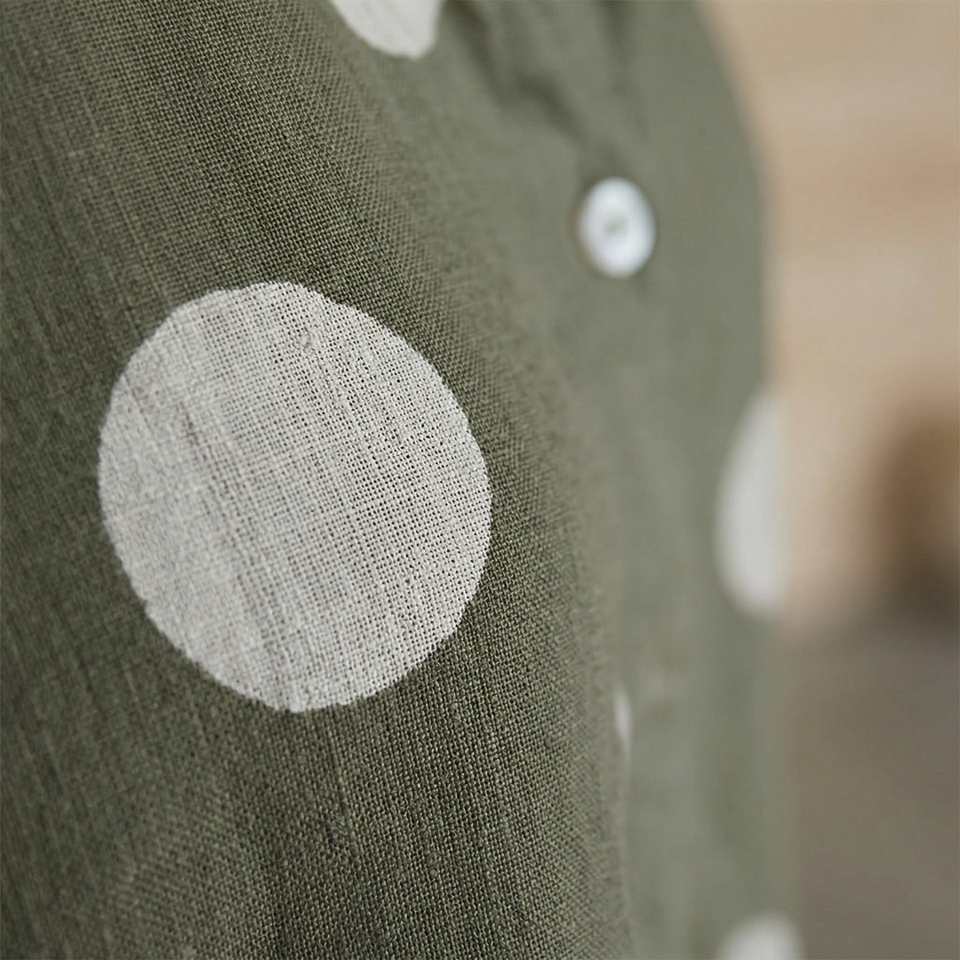 The Byron Spotted Linen Blouse