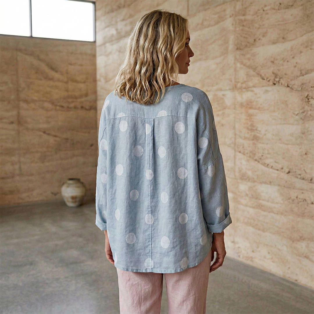 The Byron Spotted Linen Blouse