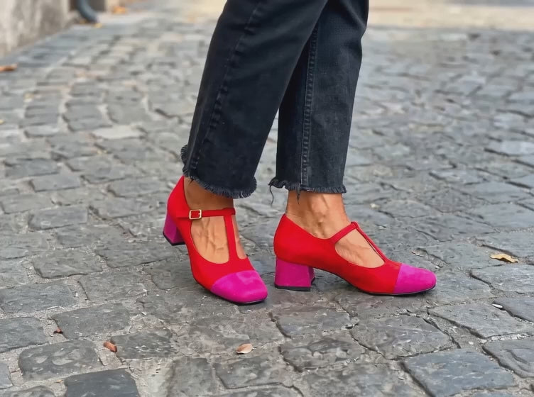 VIVIANA TWO-TONE HEEL LOAFERS