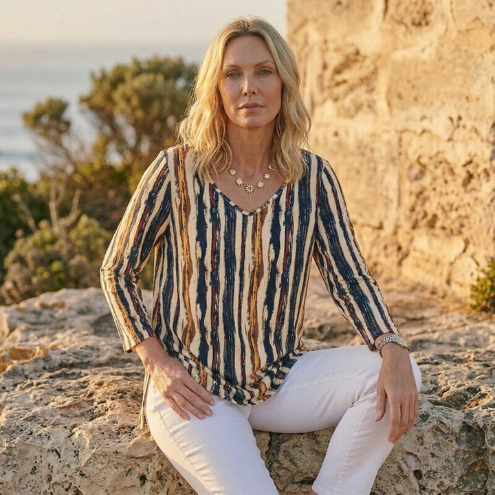 The Noosa Painted Stripe Top